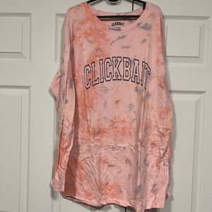 Long Sleeve Tie Dye “Clickbait” shirt XXL